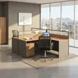 Circular Modern Office Workstation for Two Users - 2