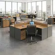 Circular Modern Office Workstation for Two Users - 3