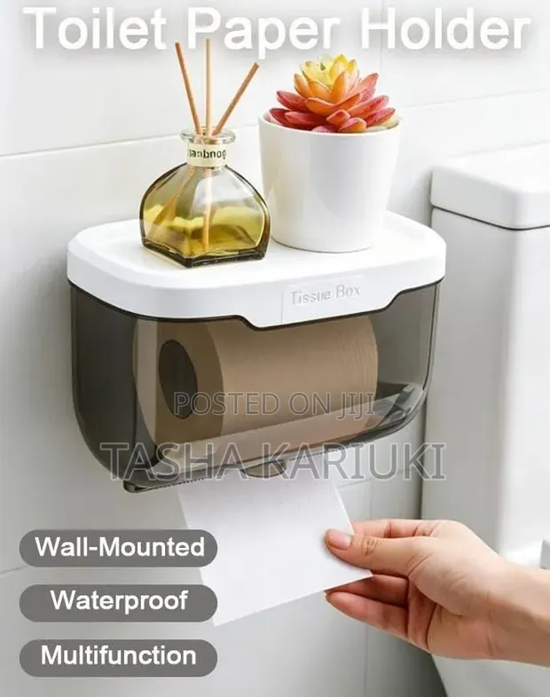 Plastic Tissue Holder with Self-Adhesive Sticker - 1