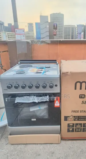 Mika 58x58cm 3+1 Gas Cooker with Electric Oven - Silver