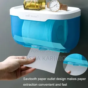 Wall-Mounted Tissue Holder with Adhesive Sticker