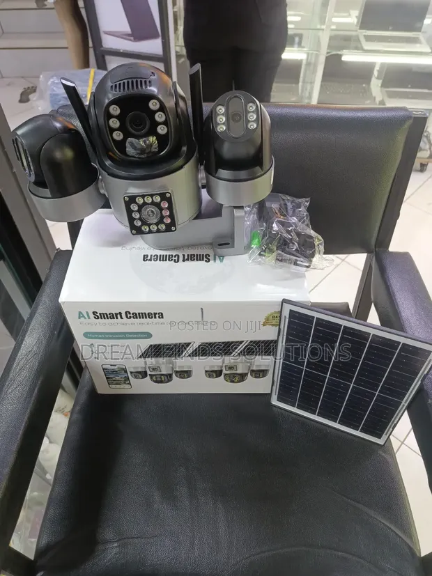 24/7 Triple Lens Solar Security Camera with Live Phone Viewing - 1