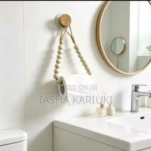 Rustic Hemp Rope Tissue Holder with Self-Adhesive