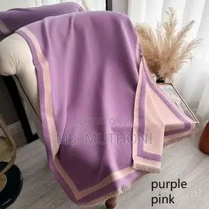 Soft Reversible Colorblock Faux Cashmere Scarf/Shawl
