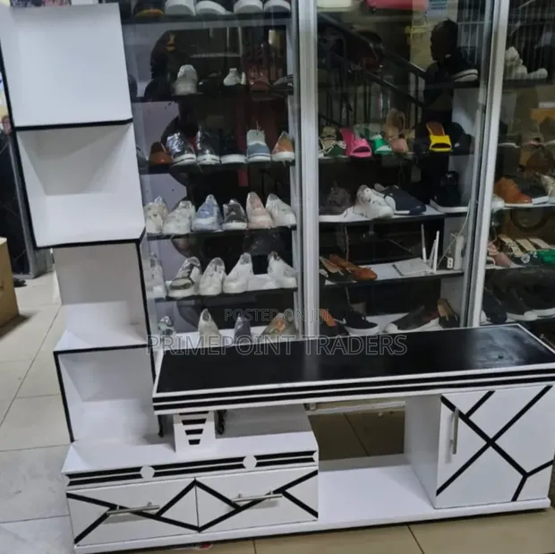Modern TV Stand with LED Lights & Decor Stand - 1