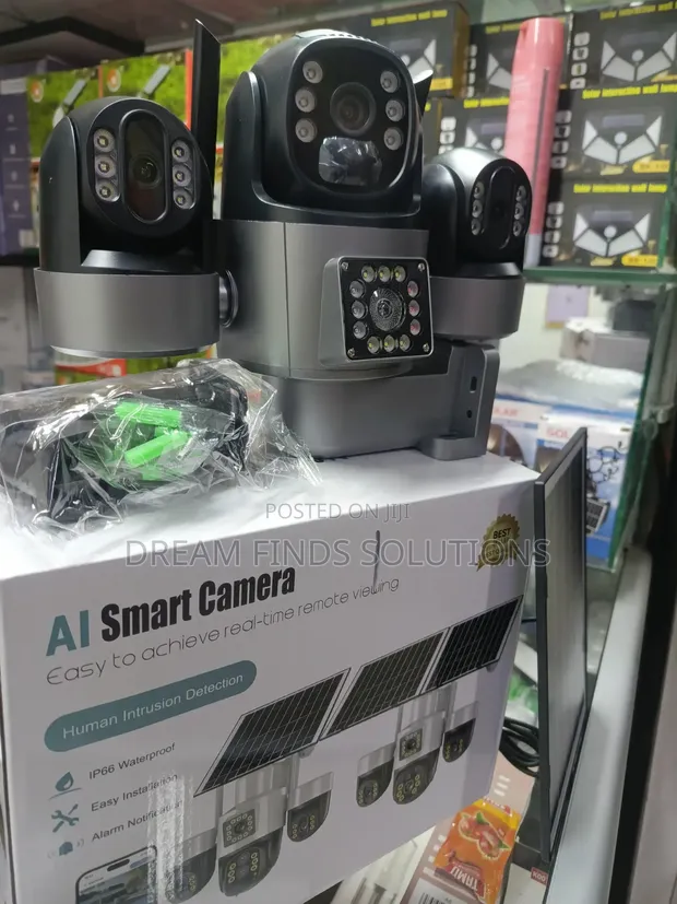 Apex Vision 4G Solar Smart Camera: 3-Lens Panoramic - 1