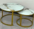Elegant White Marble Effect Nesting Coffee Table - 2