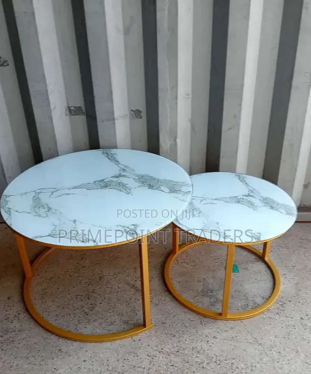 Luxury Marble Glass-Effect Nesting Coffee Table - 1