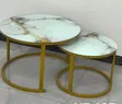 Luxury Marble Glass-Effect Nesting Coffee Table - 2