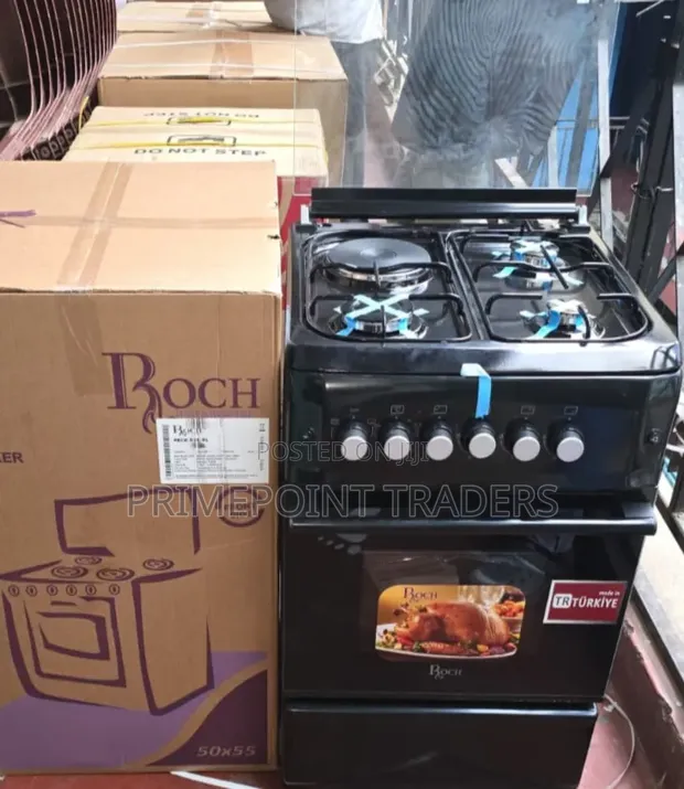 Roch 50x55 Freestanding Cooker – 3 Gas Burners + 1 Electric Hotplate - 1