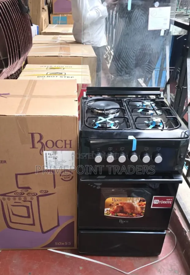 Black Roch 50x55 Cooker - 3 Gas + 1 Electric Hotplate - 1