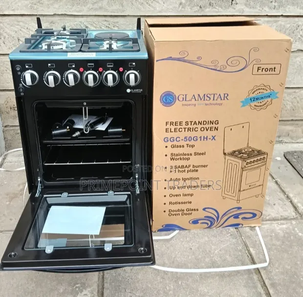 Glamstar 50x55 Freestanding Cooker - 3 Gas Burners + 1 Electric Hotplate - 1