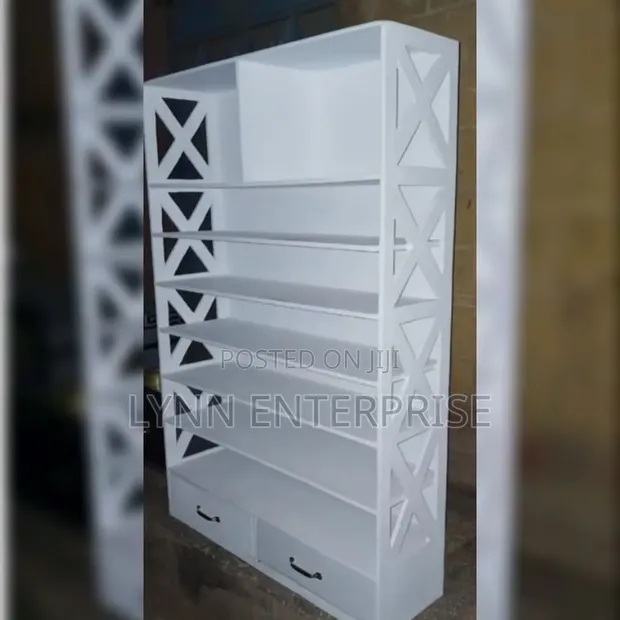 White Executive Wooden Shoe Rack - 1