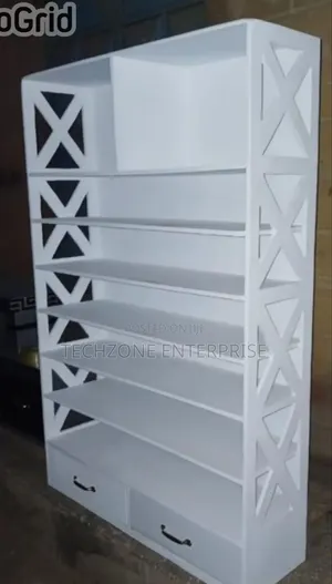 Executive Wooden Shoe Rack with Drawers
