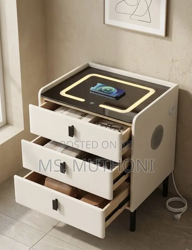 Smart Nightstand with Wireless Charging & USB Ports - 1