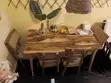 Mango Wood 4-Seater Dining Table + Chairs - Solid Hardwood - 1