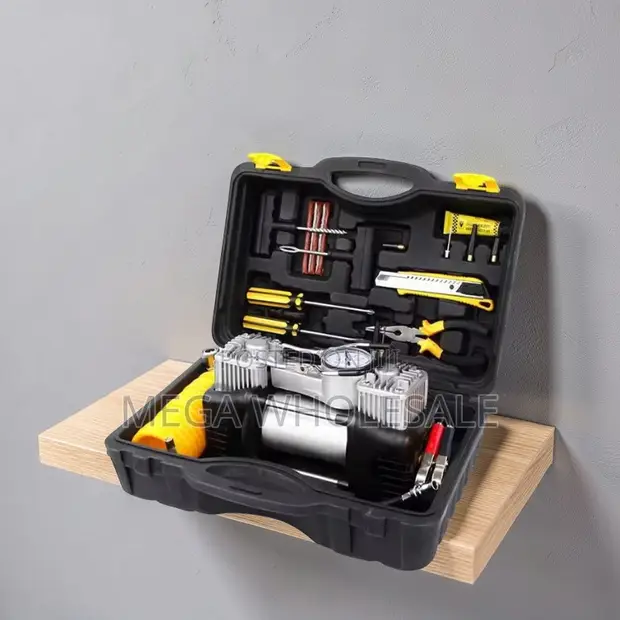 12V Double Cylinder Car Air Compressor Pump - 1