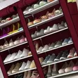 Maroon Double Column Shoe Rack with Canvas Cover - 2