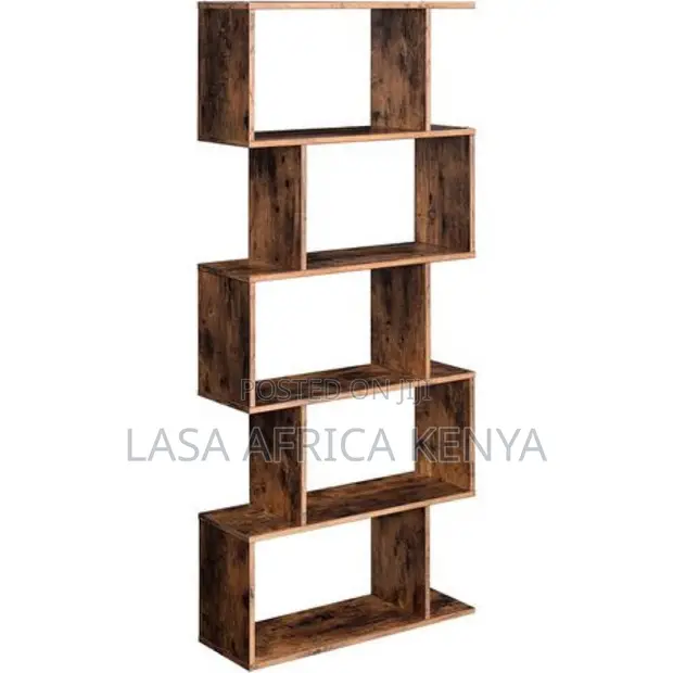 White 5-Tier Freestanding Display Shelf Room Divider - 1