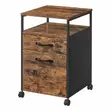 2-Drawer Rolling File Cabinet with Open Shelf - 1