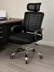Ergonomic Office Chair with Headrest - Black - 5
