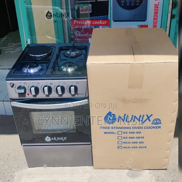 Nunix Standing Cooker 3 Gas + 1 Electric Oven (WLD-560) 50x55 - 1