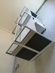 4-Way Office Workstation Desk with Glass Partition - 4