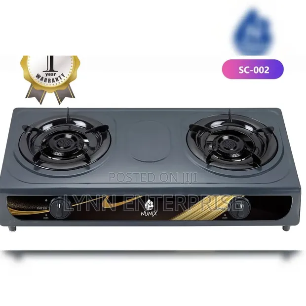 Nunix SC-002 2-Burner Stainless Steel Gas Cooker - 1
