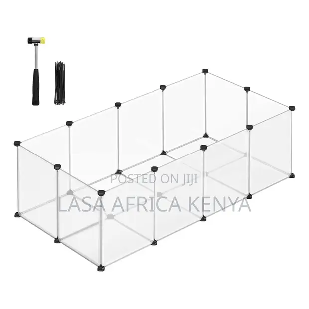 LASA White Expandable Outdoor Pet Enclosure with Floor Plates - 1