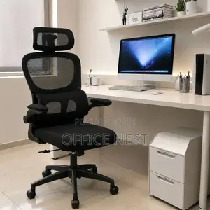 Ergonomic Office Chair with Headrest - Black