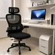 Ergonomic Office Chair with Headrest - Black - 1
