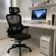 Ergonomic Office Chair with Headrest - Black - 2