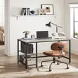 LASA Modern Study Desk with Shelves - Greige/Black - 3
