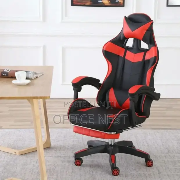 Ergonomic Racing Office Chair - Black & Red - 1