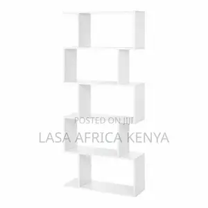 White 5-Tier Open Bookcase for Home Office Display