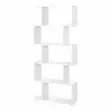 White 5-Tier Open Bookcase for Home Office Display - 1