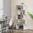 White 5-Tier Open Bookcase for Home Office Display - 2
