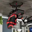 Black & Red Gaming Chair with Headrest - 5