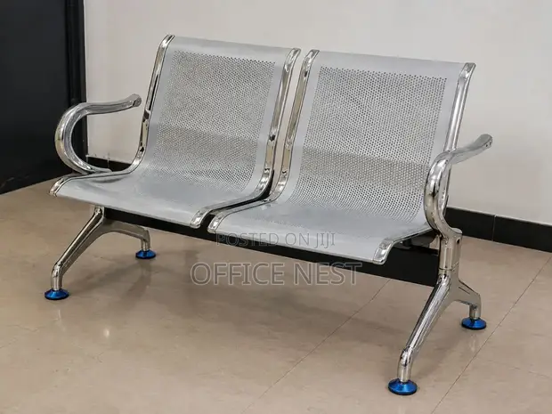 2-Seater Stainless Steel Waiting Bench - 1