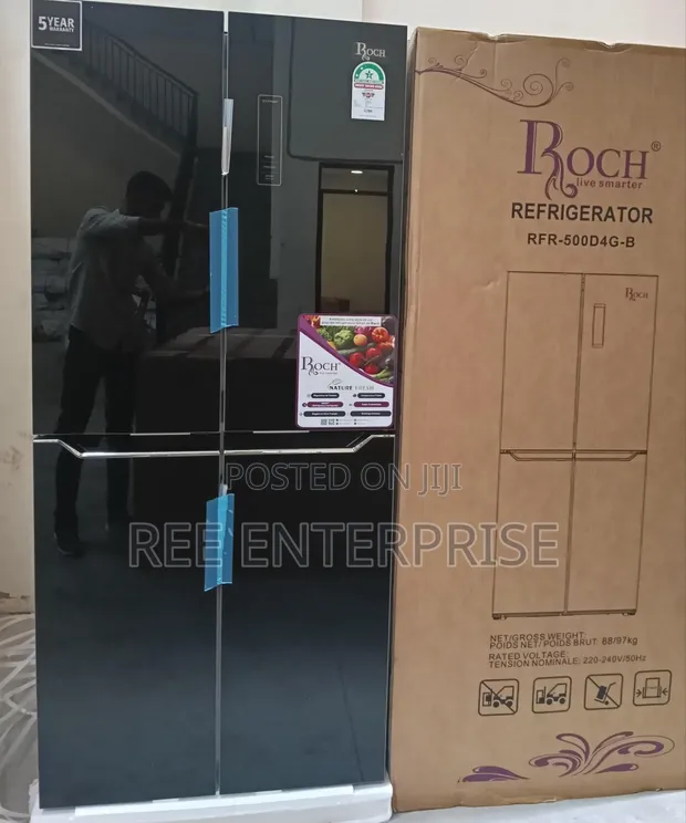 Roch 421 Litres Glass Four Door Refrigerator - 1