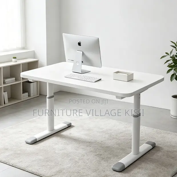 Height Adjustable Standing Desk - White - 1
