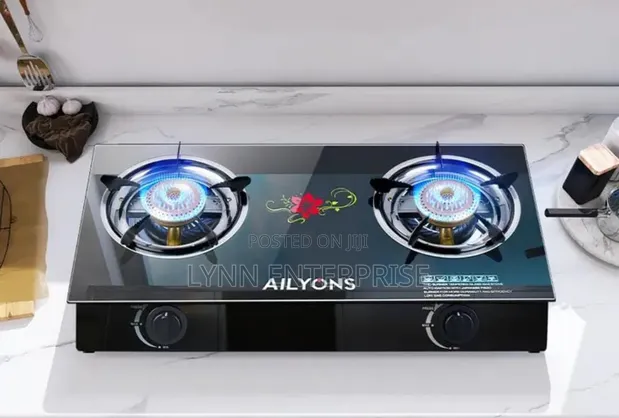 Ailyons Glass Top 2 Burner Gas Cooker - 1