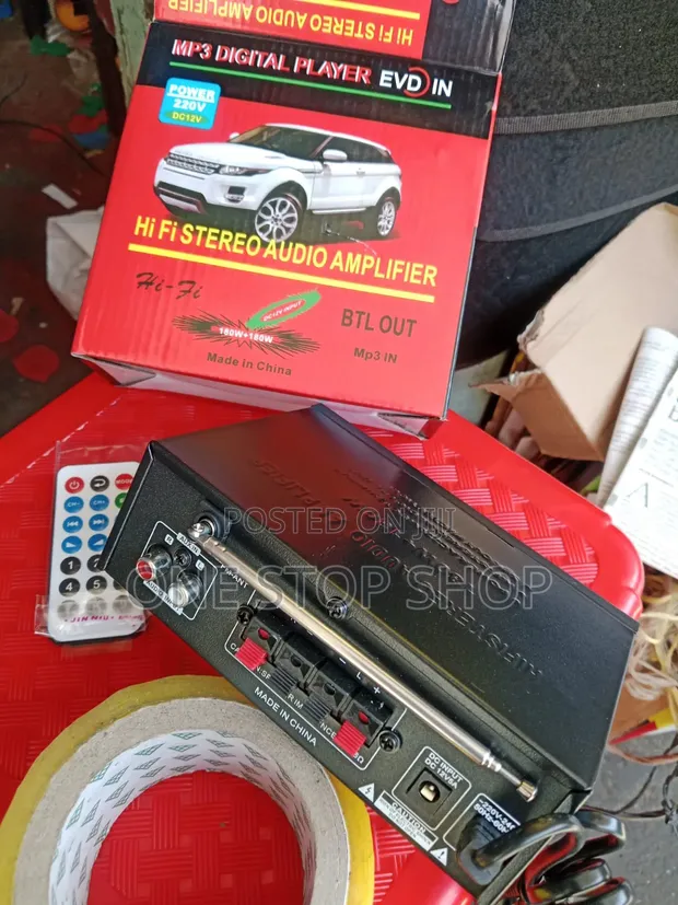 Stereo Audio Amplifier and Digital Player with Remote - 1
