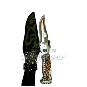 Camping and Hunting Knife with Camouflage Sheath