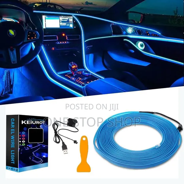 5m USB EL Wire for Car Dashboard & Panel Gaps - Blue - 1