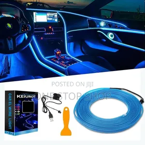 5m USB EL Wire for Car Dashboard & Panel Gaps - Blue