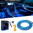 5m USB EL Wire for Car Dashboard & Panel Gaps - Blue - 1