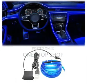 5m Ambient EL Wire Light Kit for Car Dashboard Console Trim