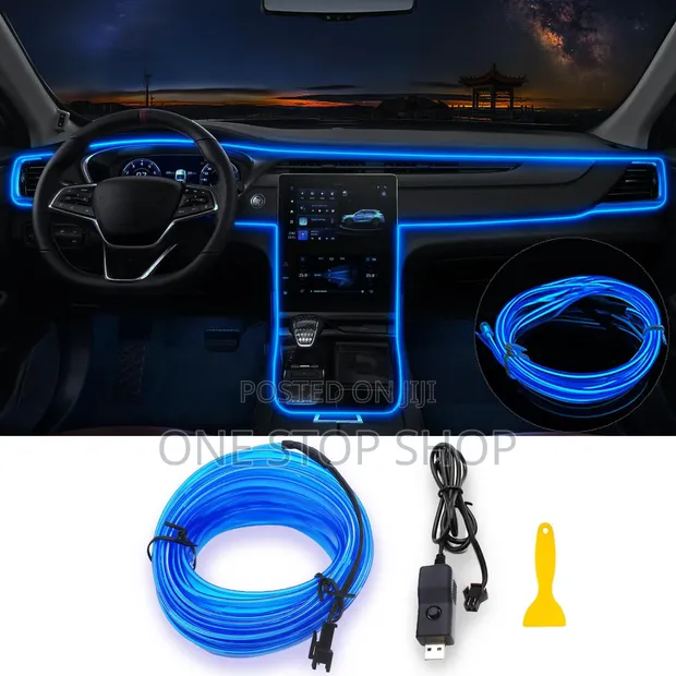 5m Blue El Wire Cold Light Neon String Strip - 1