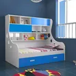 Modern Kids Storage Bed with Study Shelves - 2
